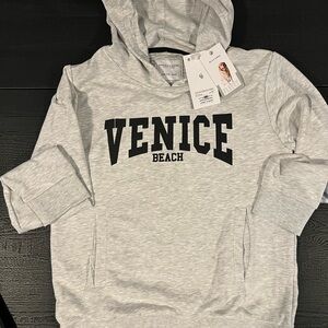 Denim & Flower Light Gray Fleece Hoodie